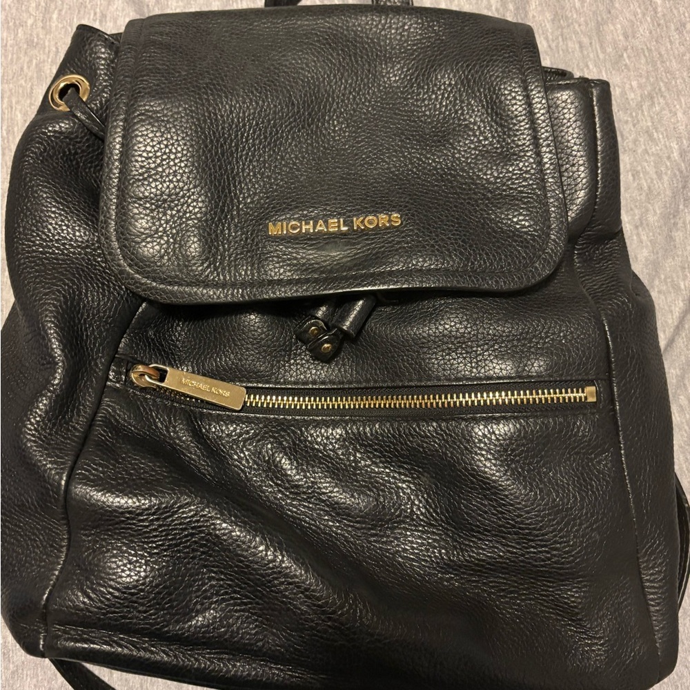 Michael Kors Black Leather Backpack